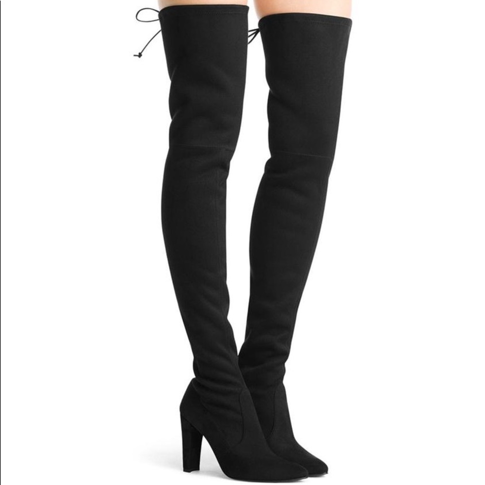 Stuart Weitzman Hiline Black Suede Boots Size N 9